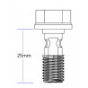Banjo bolt Vis banjo M10x1.25 125 longueur 25mm sous tête Inox CNC